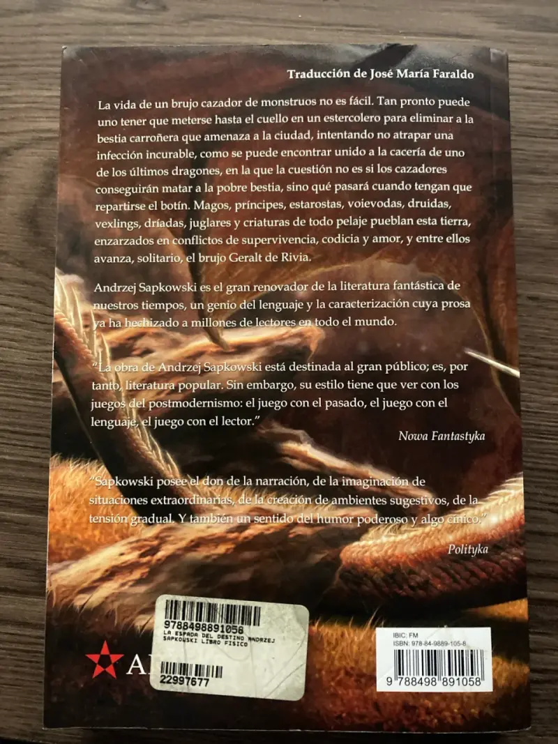Libro 'La Espada del Destino' Saga The Witcher - 2