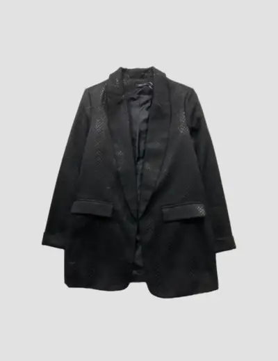 Blazer negro con textura - miniatura 1