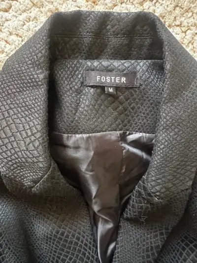 Blazer negro con textura - miniatura 2