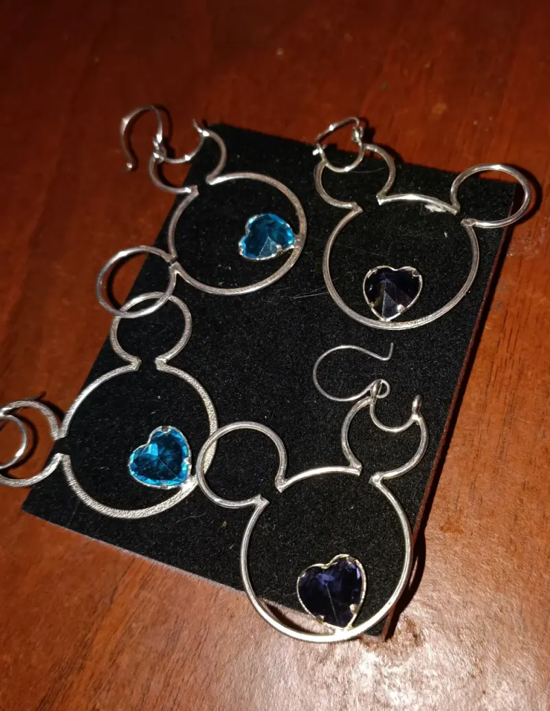 Aros con diseño de corazón plata italy 925