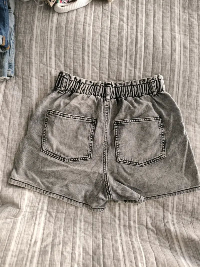 Shorts de mezclilla grises - 2