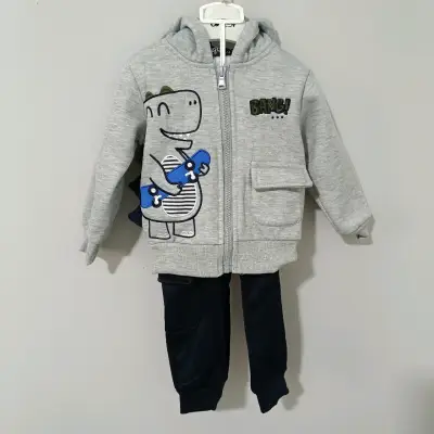 Conjunto infantil dinosaurio gris - miniatura 1
