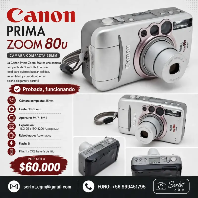 Cámara compacta Canon Prima 80u