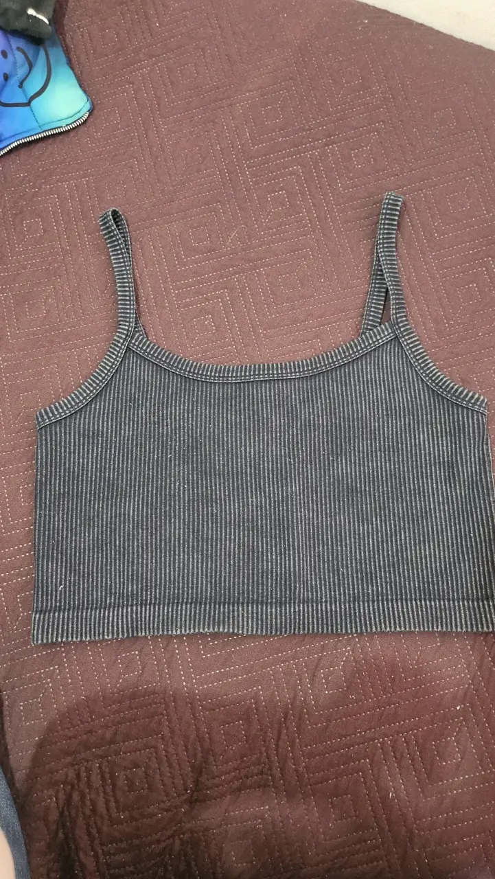 Forever 21 Top de tirantes negro a rayas