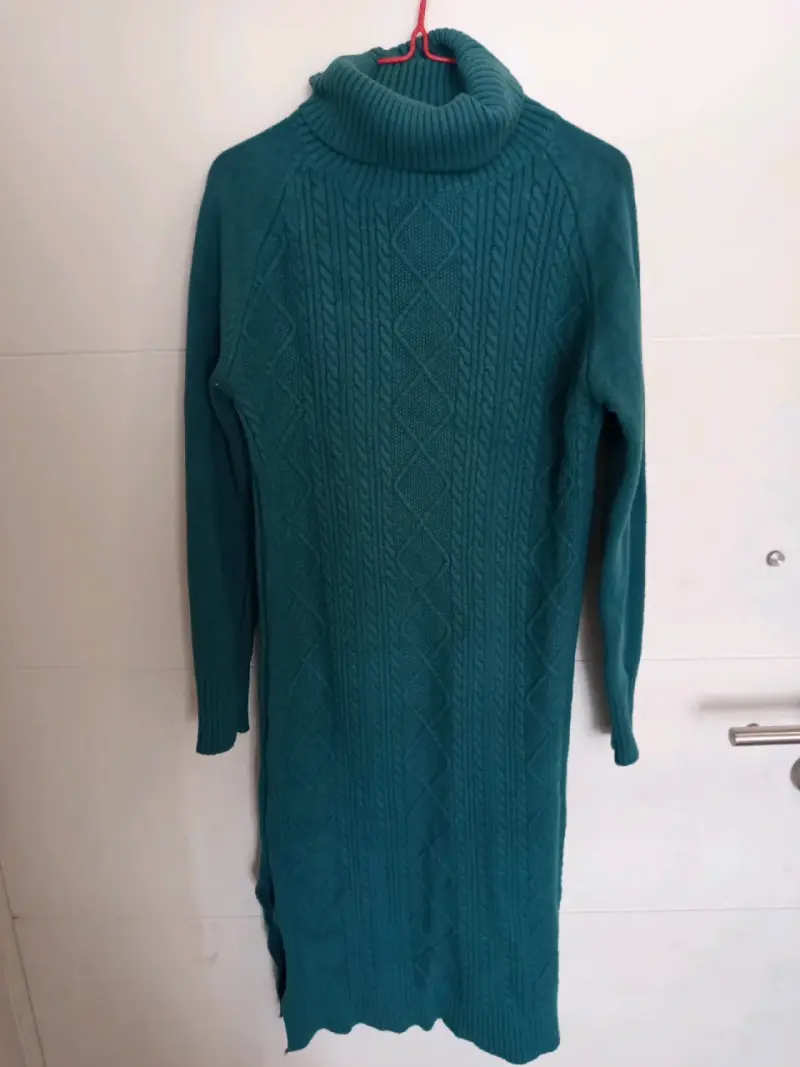 Vestido de lana turquesa - 2
