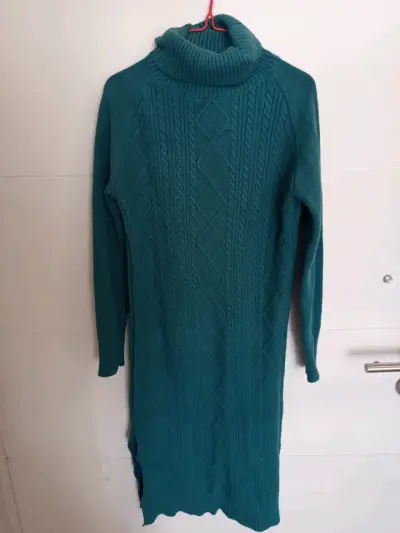 Vestido de lana turquesa - miniatura 2