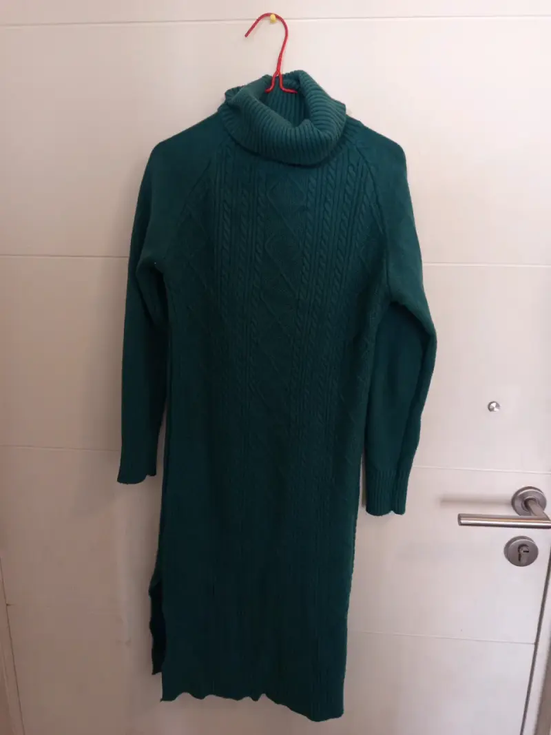 Vestido de lana turquesa - 3