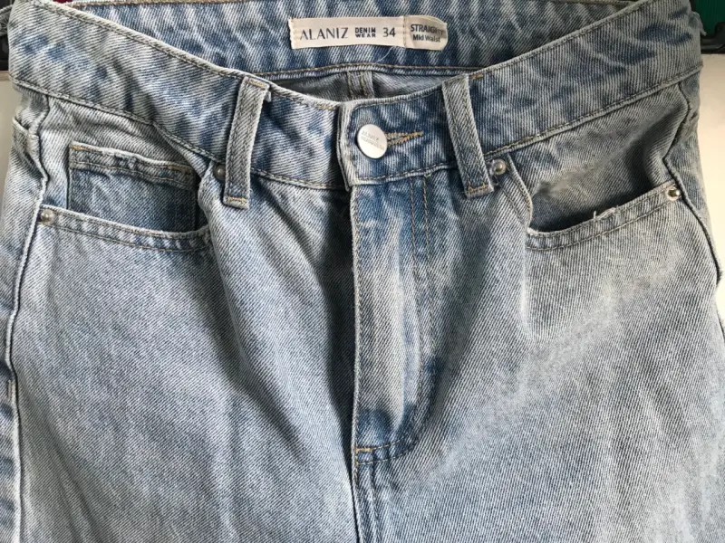 Jeans 34 Alaniz diseño desgastado recto azul claro - 2