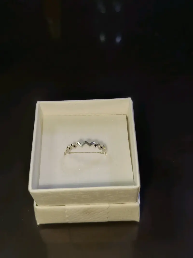 Anillo de plata con triángulos - 2
