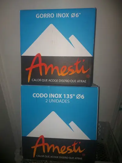Cañon, Gorro y codos inox Amesti 6 pulgadas - miniatura 3