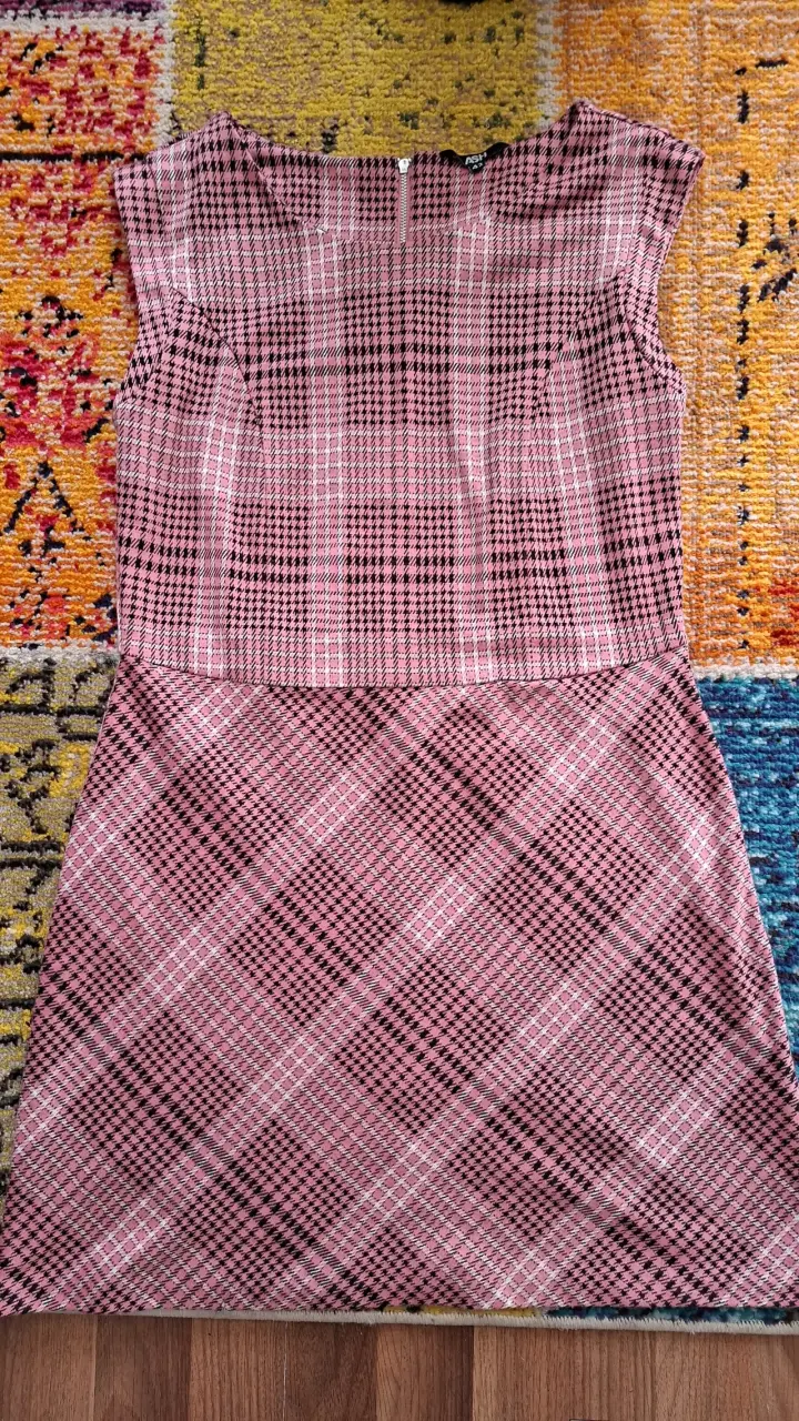 Vestido a cuadros rosado ash - 1