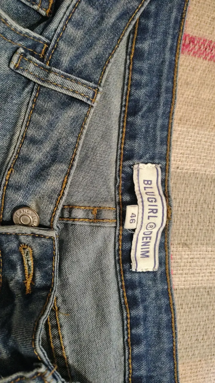 Jeans Blugirl Denim azul con flor - 4