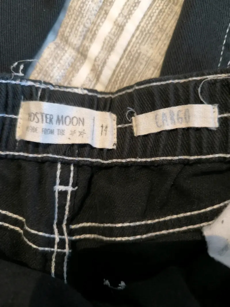 Pantalones cargo negros talla 14 - 3