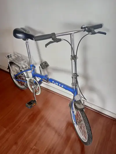 Bicicleta plegable azul Mite - miniatura 3