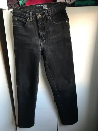 Jeans negros 32/34 rectos estilo clásico - miniatura 1