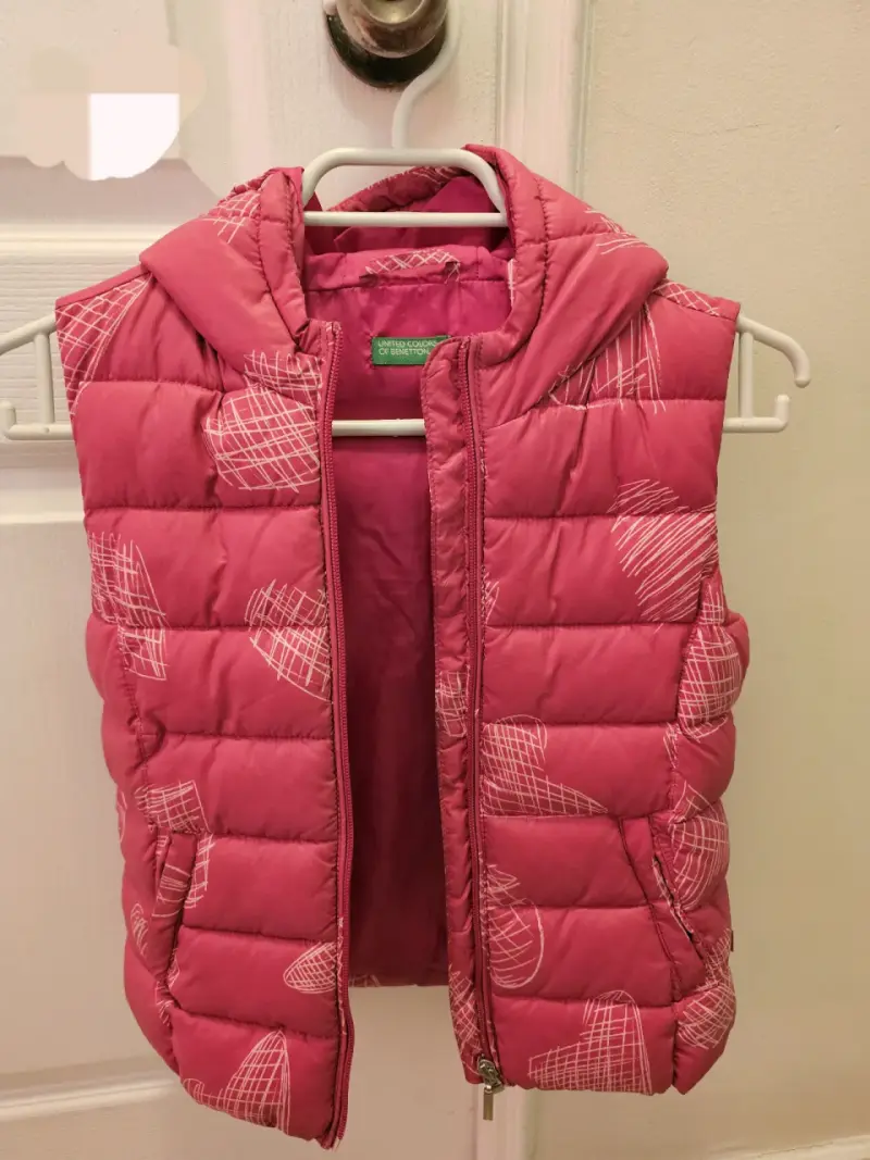 Chaleco acolchado rosa infantil niña talla 7/8 - 1
