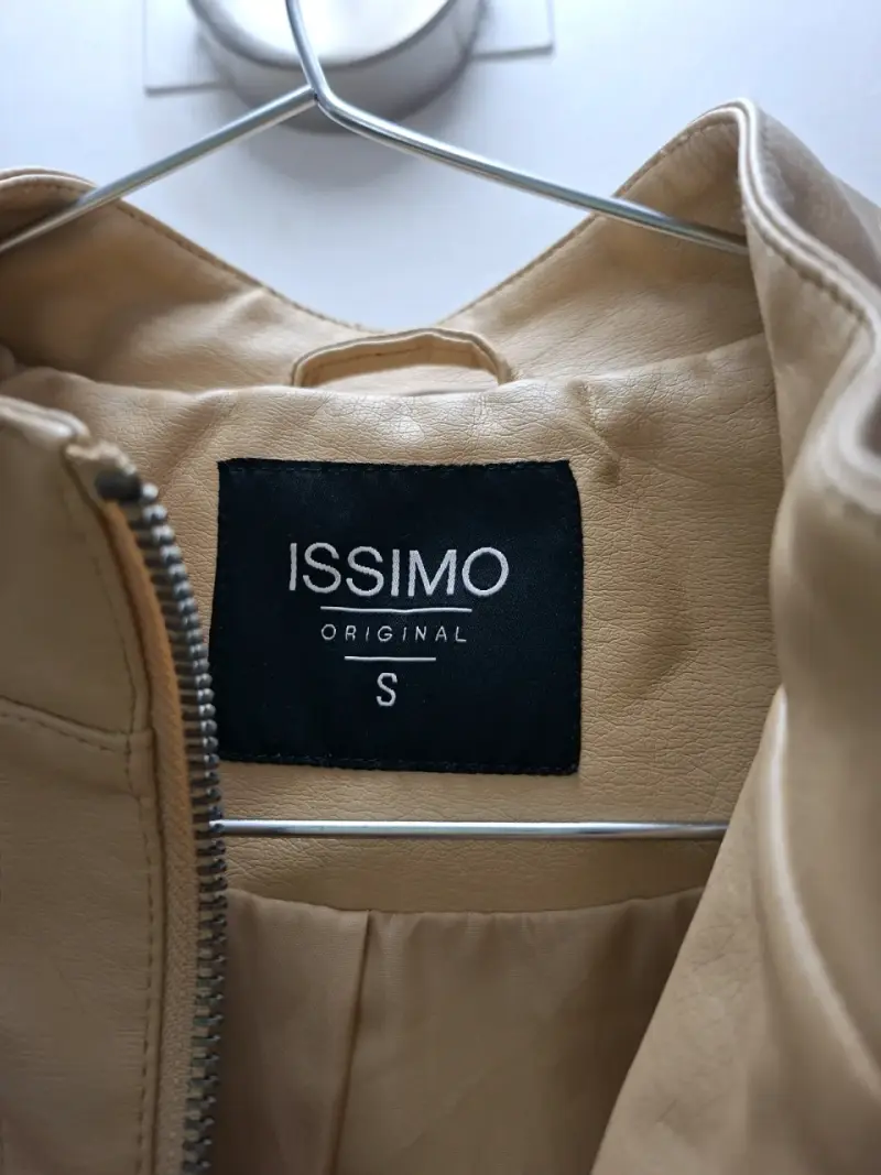 Chaqueta beige de cuero sintético talla S - 2