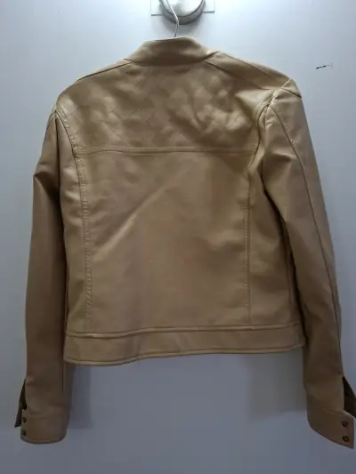 Chaqueta beige de cuero sintético talla S - miniatura 3