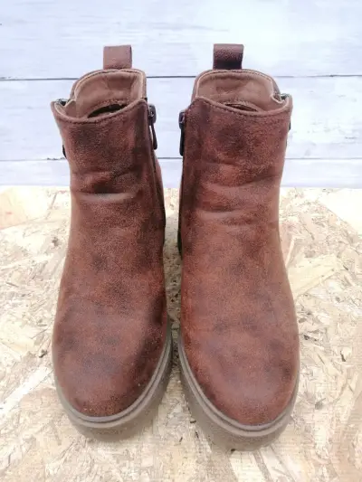 Botines de cuero marrón - miniatura 3