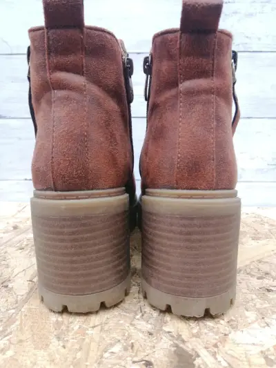 Botines de cuero marrón - miniatura 4