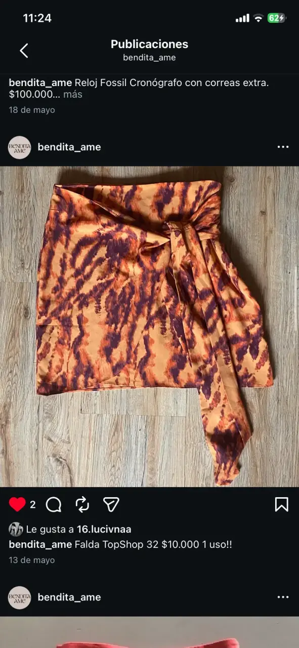 Falda TopShop con estampado