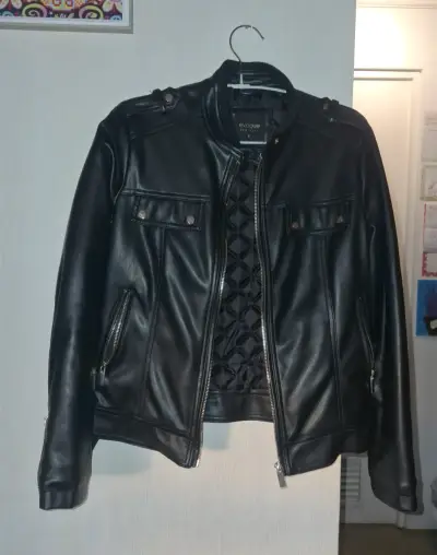 Chaqueta mujer de cuerina negra Evoque talla S - miniatura 1