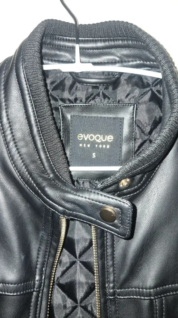 Chaqueta mujer de cuerina negra Evoque talla S - 3