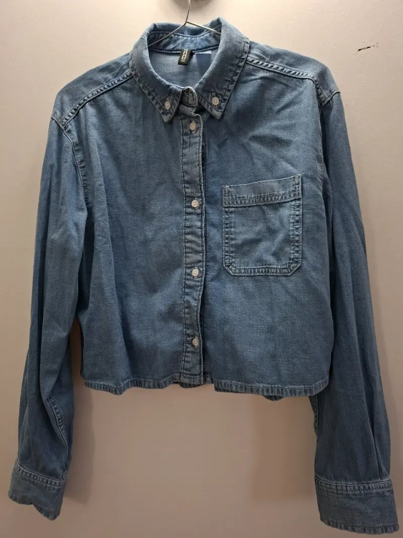 Camisa de mezclilla azul Talla S - 1