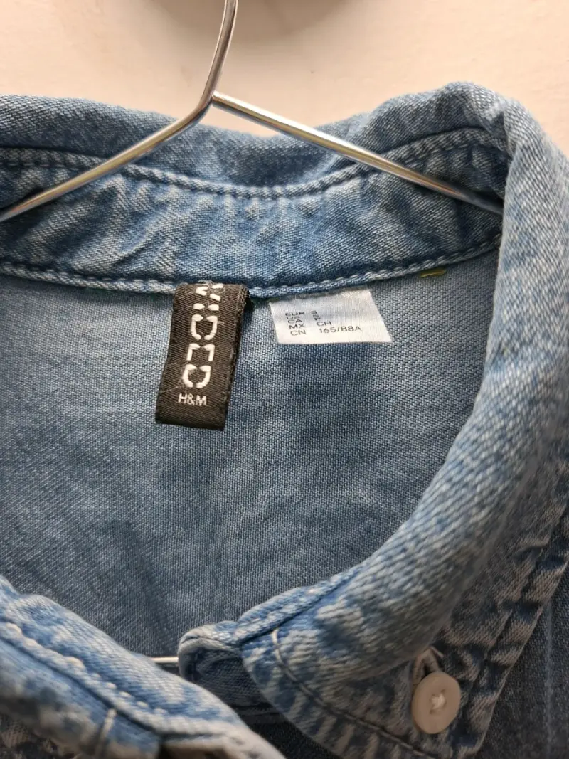 Camisa de mezclilla azul Talla S - 2
