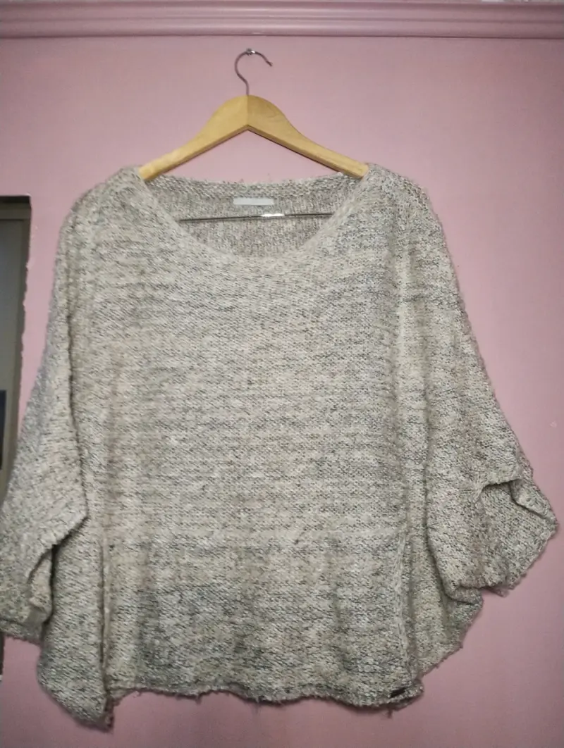 Suéter beige de punto ancho - 1
