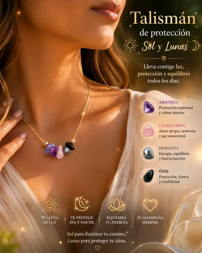 Collar Talismán Sol y Lunas