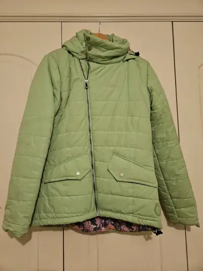 Chaqueta acolchada verde mujer Snowboard - miniatura 1