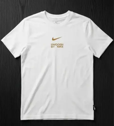 Polera blanca Nike Swoosh - miniatura 1