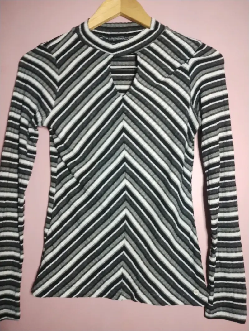 Polera rayada manga larga