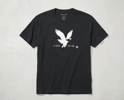 Polera negra American Eagle con estampado - miniatura 1