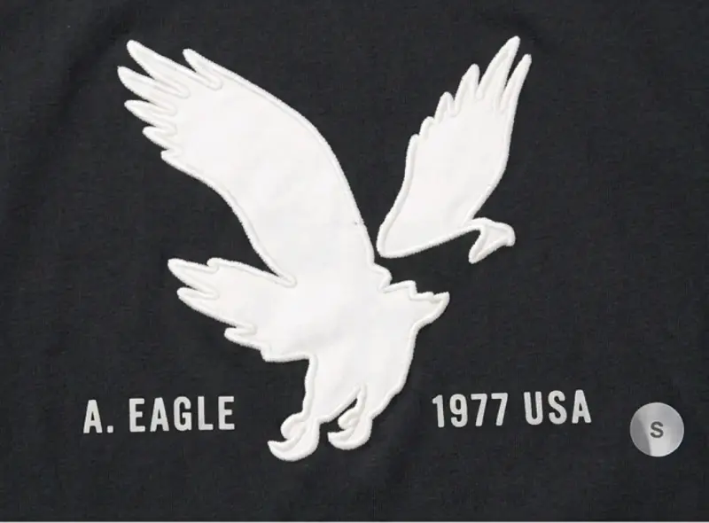 Polera negra American Eagle con estampado - 2