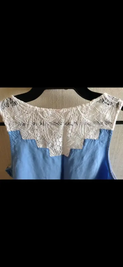 Blusa azul con encaje Sybilla talla S - miniatura 5