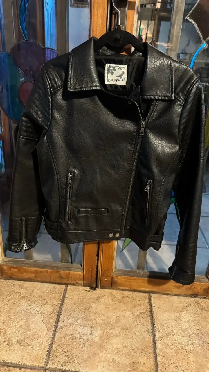 Chaqueta de eco cuero negro talla L - 1