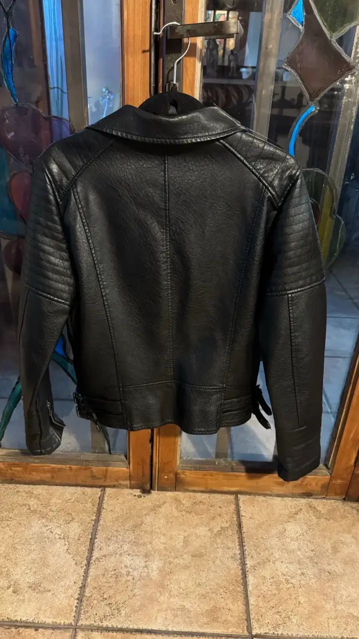 Chaqueta de eco cuero negro talla L - 2