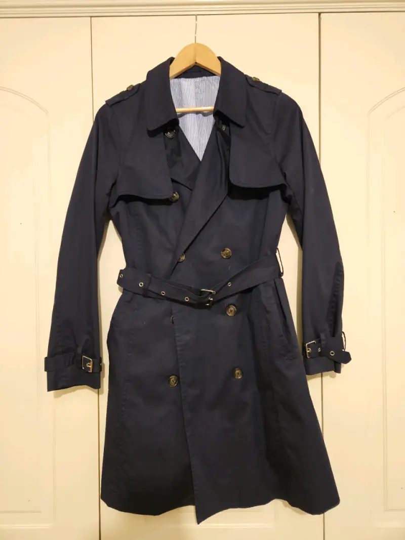 Chaqueta estilo impermeable azul mujer - 1