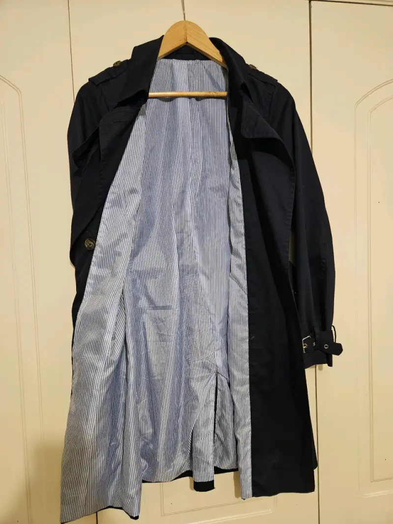 Chaqueta estilo impermeable azul mujer - 3