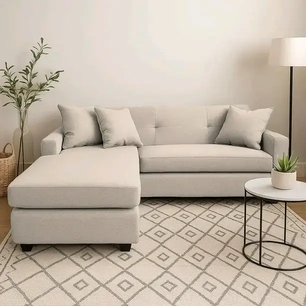 Sofá seccional gris claro - 6