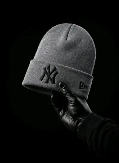 Gorro de lana gris estilo urbano - miniatura 1