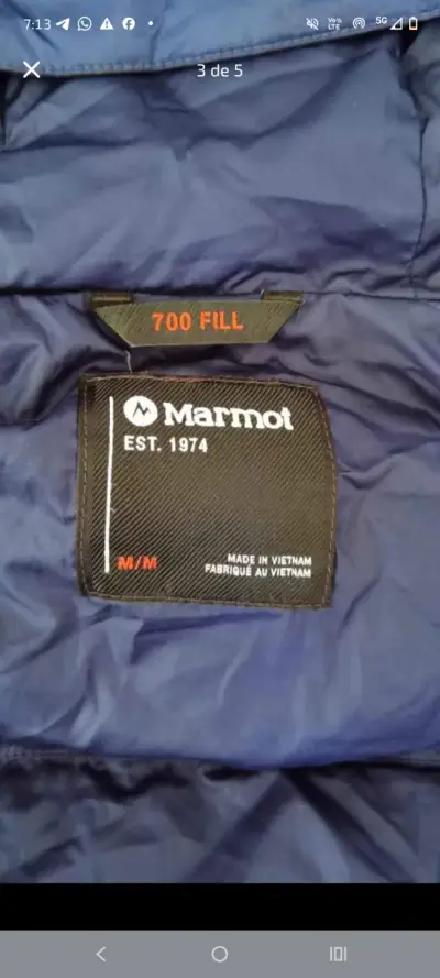 Chaqueta roja y azul con capucha marmot - miniatura 3