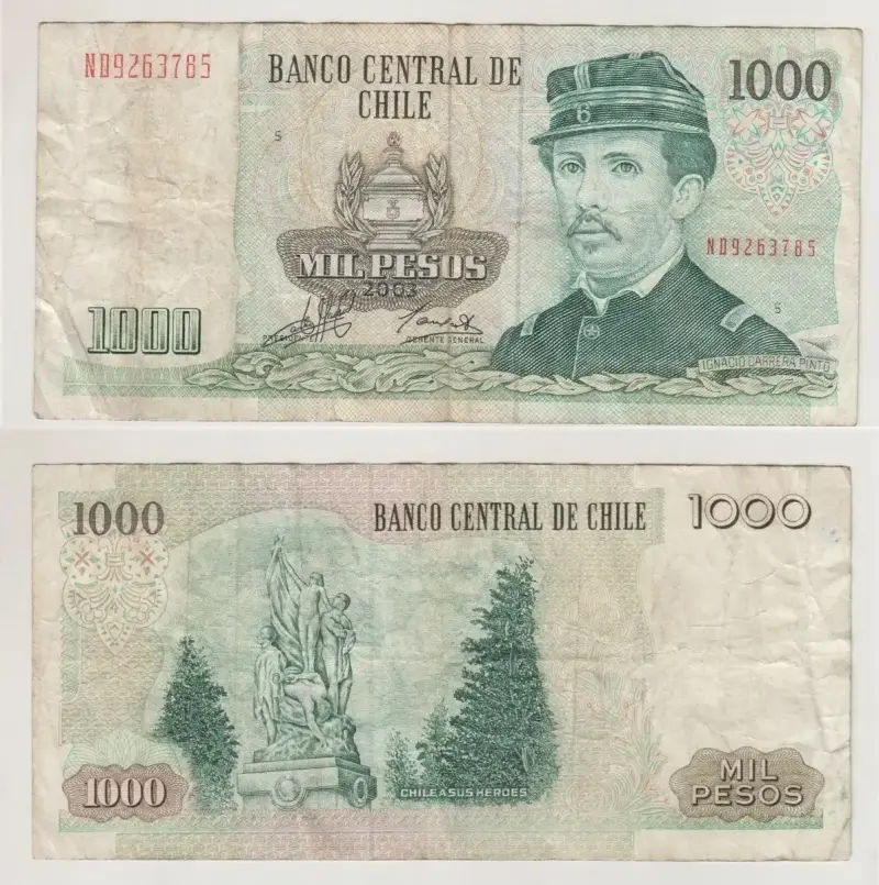 Billete Chile 1000 Pesos Año 2003