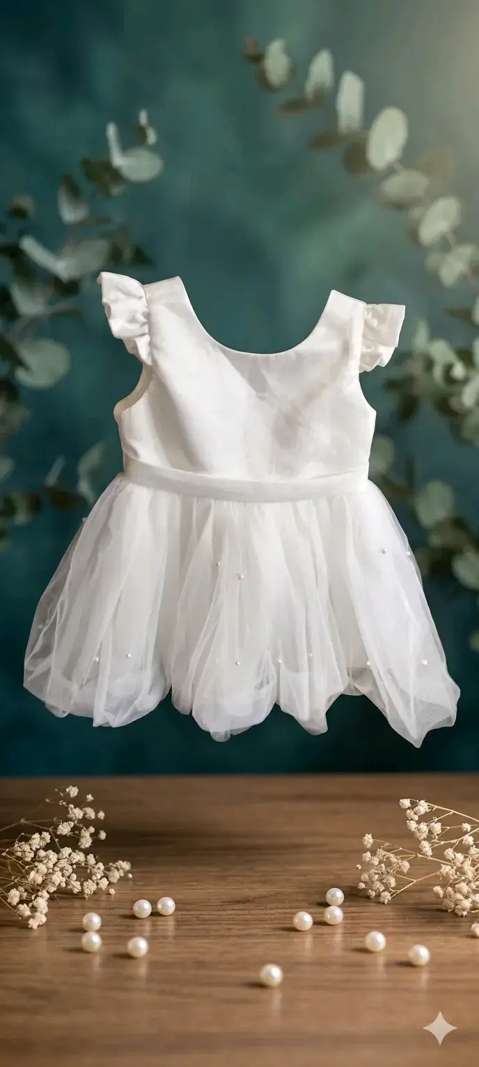 Vestido blanco de bebé - 1