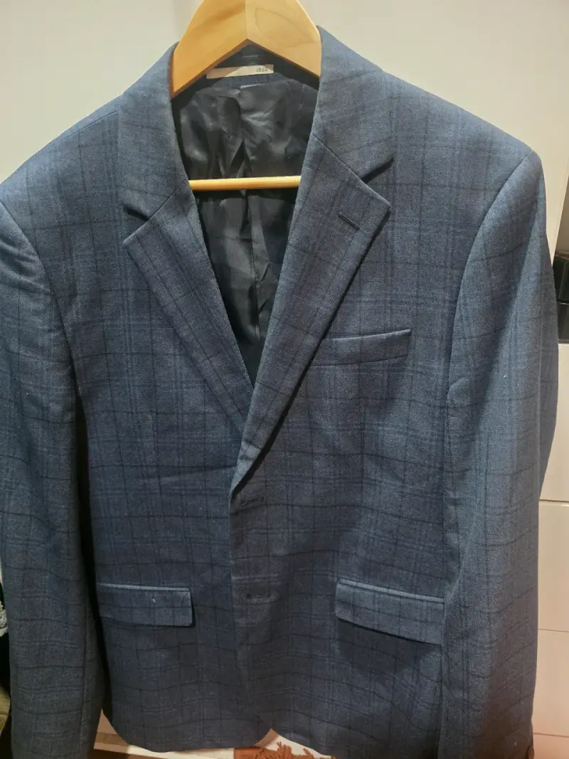 Blazer azul a cuadros - 4