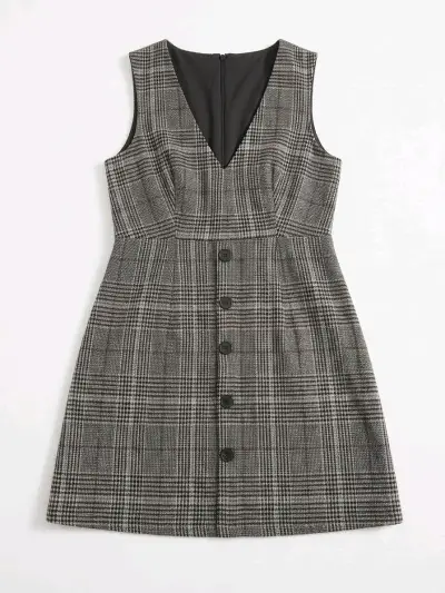 Vestido con diseño a cuadros - miniatura 1