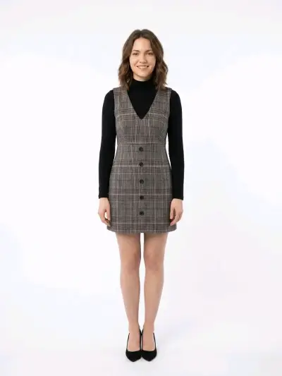 Vestido con diseño a cuadros - miniatura 2