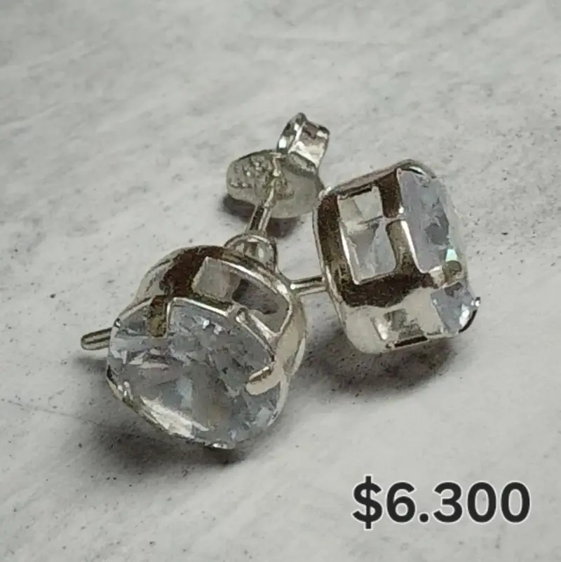 Aros de plata con cristal